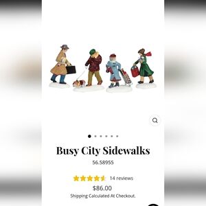 Busy City Sidewalks Porcelain People/Department 56/Heritage Christmas figures